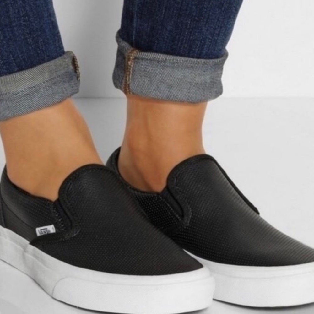 VANS perf leather slip on shoes